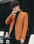 帝洛依华春服男性の小さいころろーツの韩式修身スィーツの纯色の西ジャケトの黒いXL/提案の115-15斤
