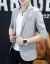 マサロ男性の夏の薄手の7分袖スエーツ韓国式修身おしゃれ中袖ブレザ夏の小ささいぬブレザ灰色175/XL