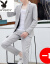 ℘プレスコ夏の中袖スウィーツ男性韓国式修身服の格良さは青年の七分袖スウィートの二点セクトの長袖灰色2 XLです。