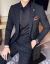 戈客2020春夏季男性新商品韓国式ビジネス純色スーツがかっこいいです。小さいスーツセットを二つセットにして、灰色4 XLです。