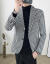 男は春と秋に简単に身を修める韩国式の小さささささな长袖のスツーの男の上の白い格子XL